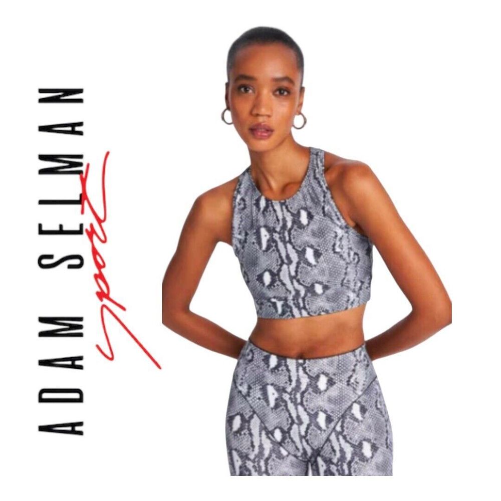 Adam Selman Sport Racer Crop‎ Top Python Print Women’s Size Large